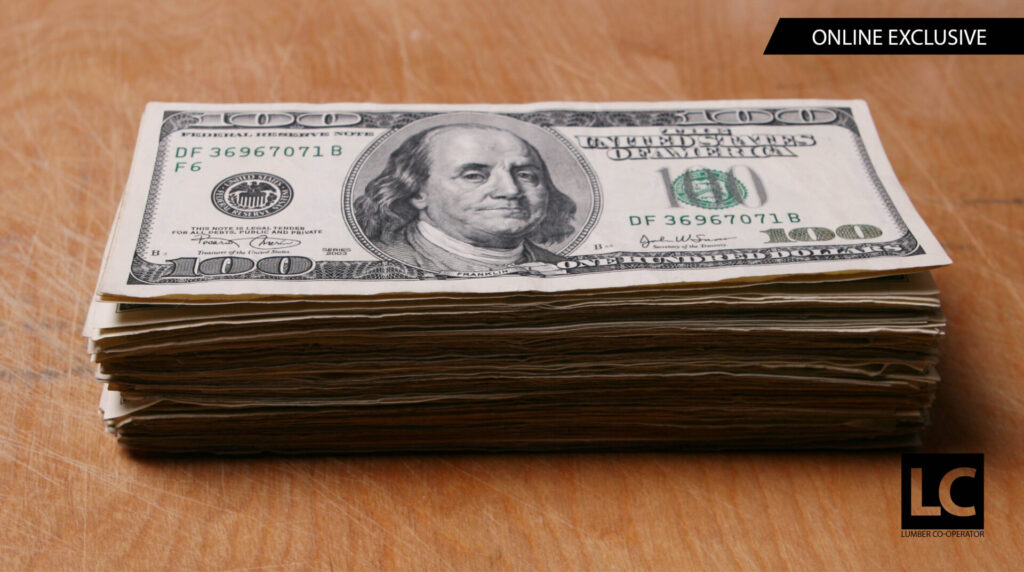 Money on table