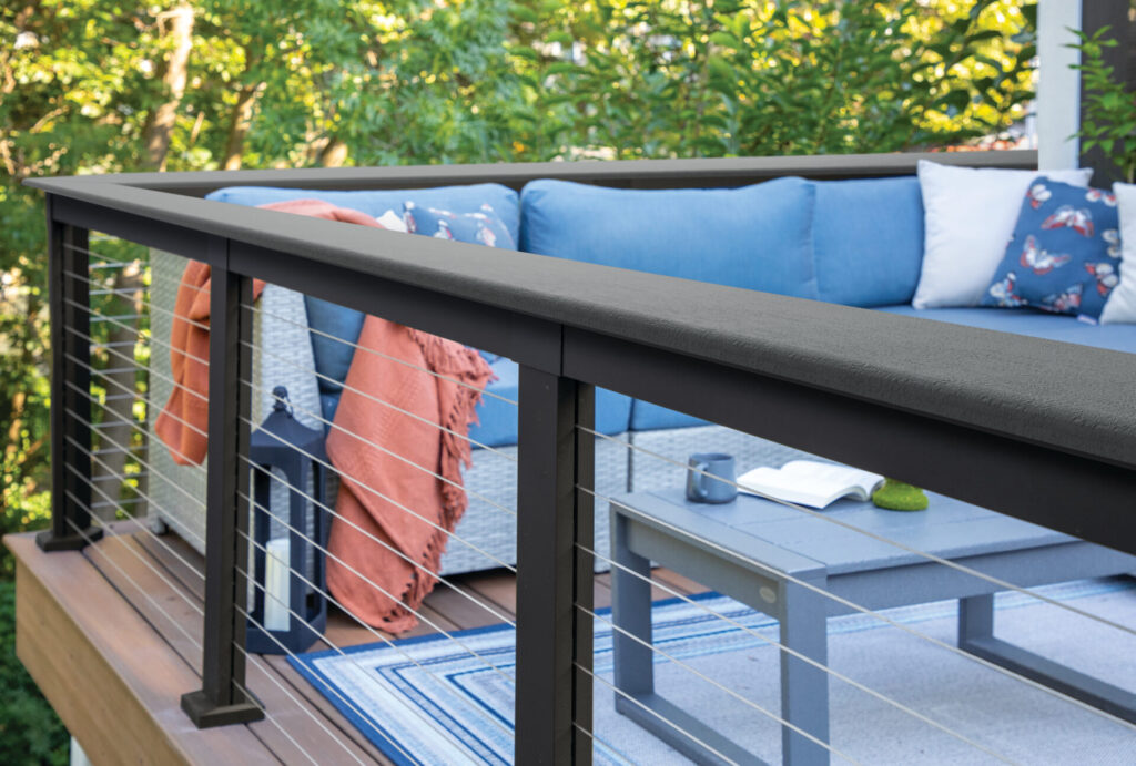 Close up of cable railing
