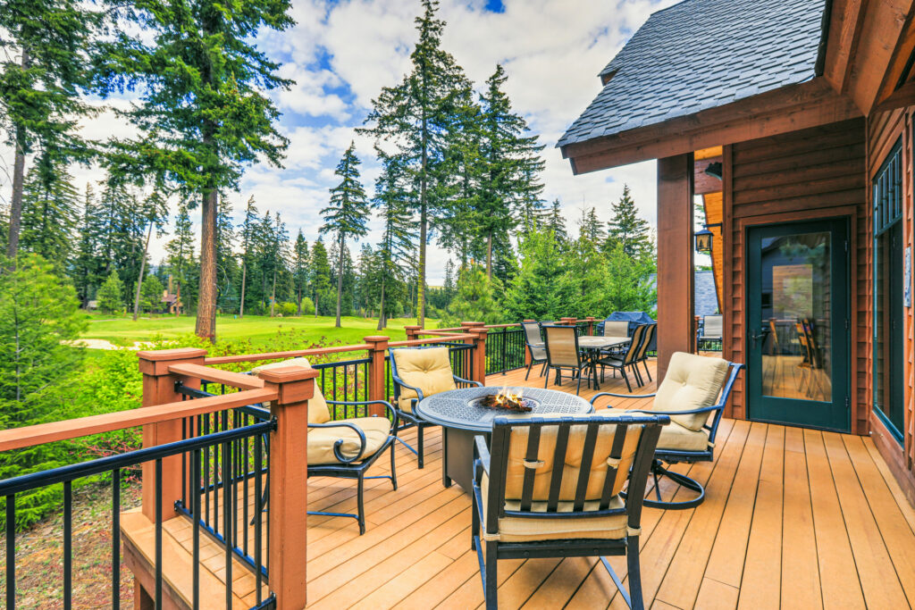 Pressure Treated Deck out in the woods
