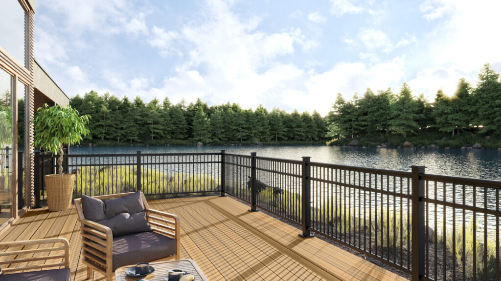 Beautiful deck overlooking water