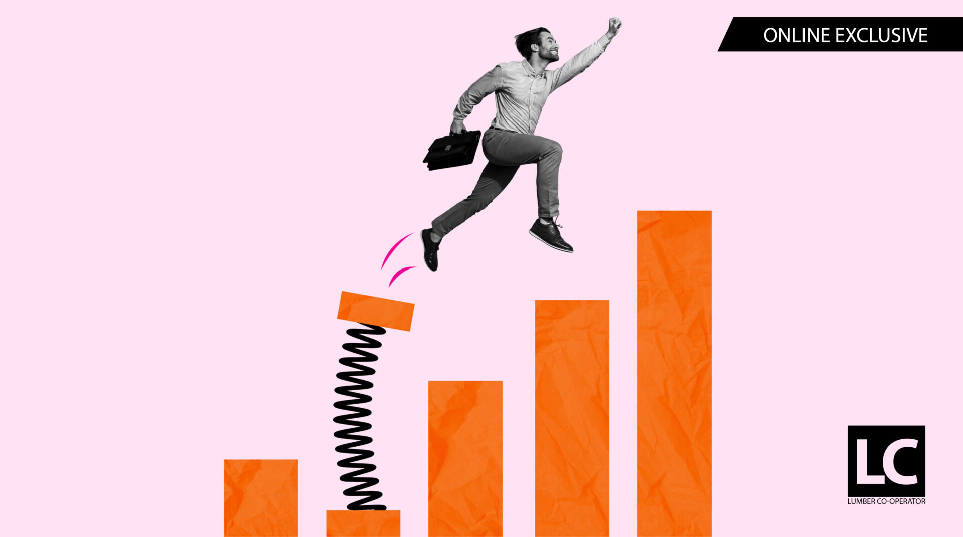 Young worker advancing in career