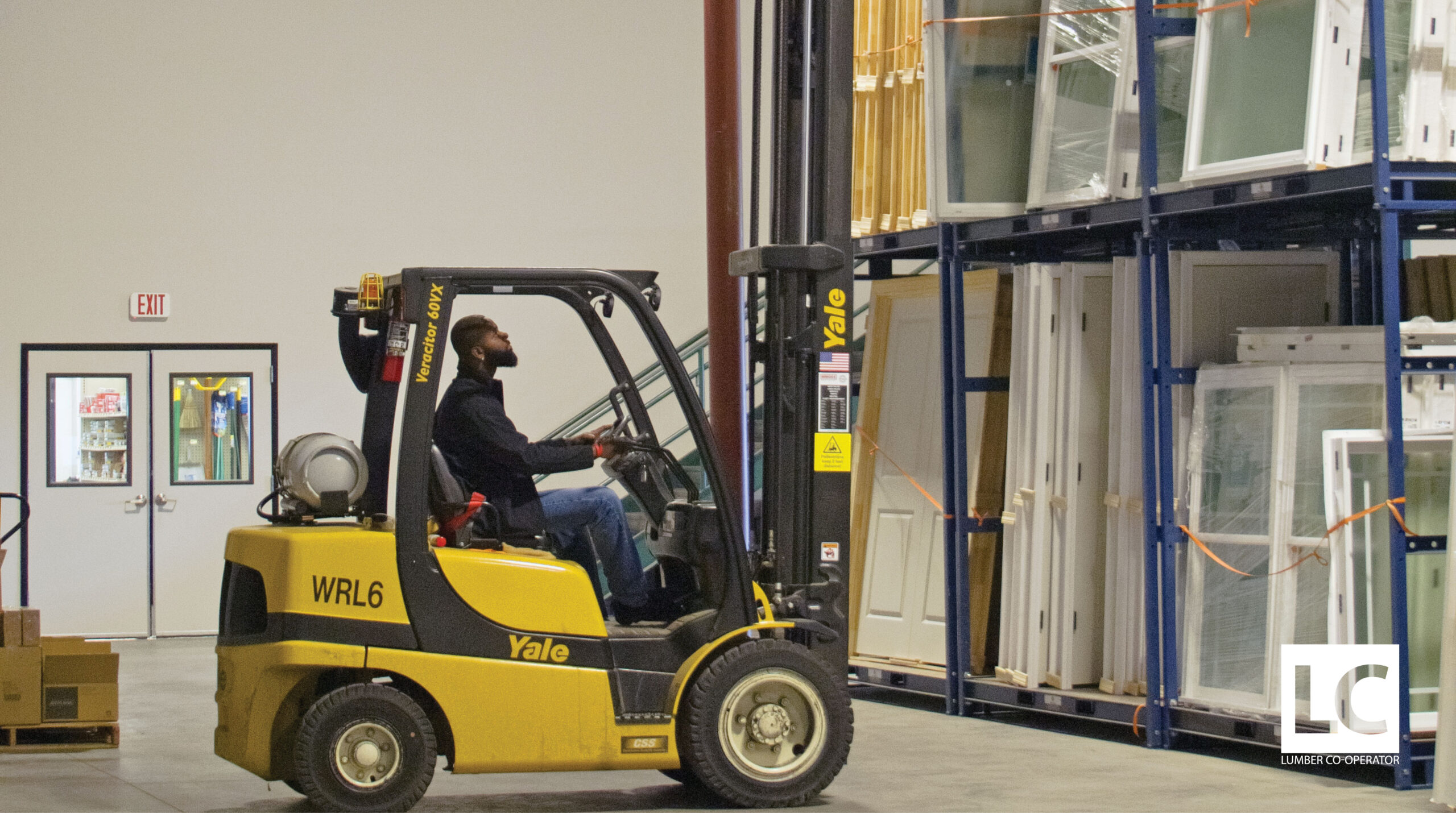 Forklift in LBM warehouse
